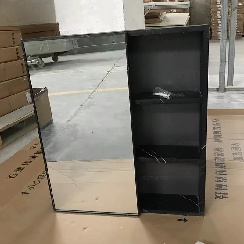 Modern Pvc Vanity Cabinet Basin Cabinet Wall Mounted Hanging Cabinet with LED Mirror and Ceramic Basin