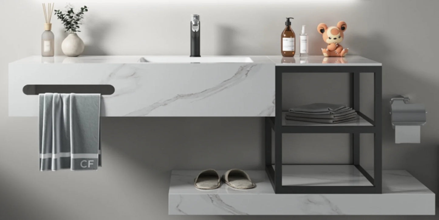 Bath Room Cabinet Set Vanity Home Or Hotel Bathroom With Led Light Makeup Mirror Basin Vanities Lighting