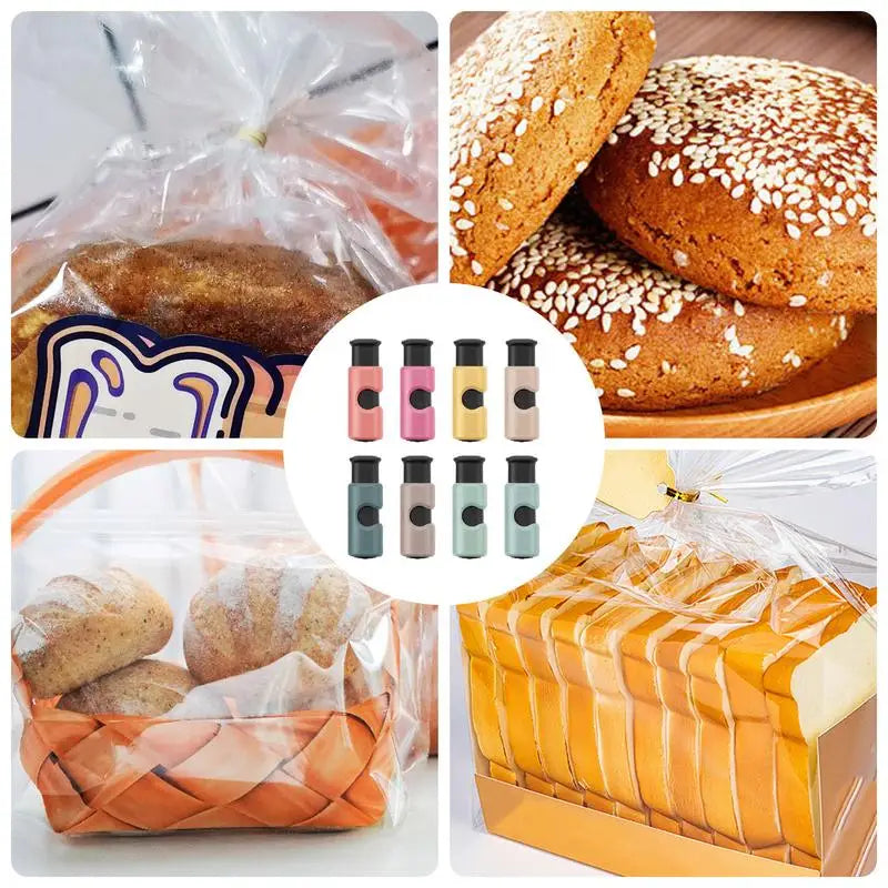 Chips Bag Sealer Clips 8PCS Bag Sealing Cinch For Kitchen Food Storage Sturdy & Handy Food Bag Clips Snack Bags Clamp Fruit