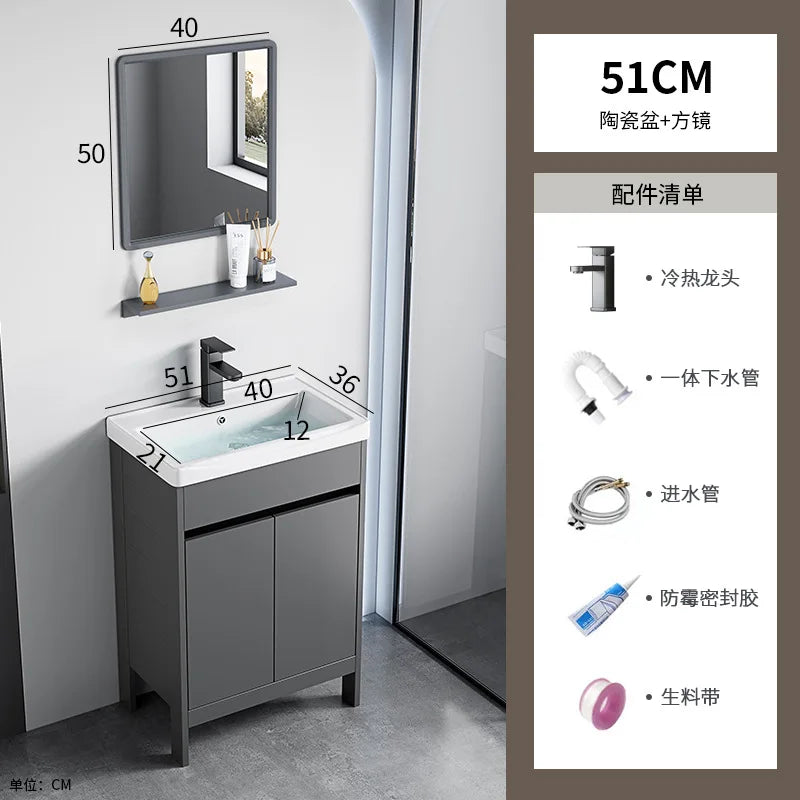 bathroom cabinet Combination bathroom Ceramic integrated double basin Deepening face washstand Customizable