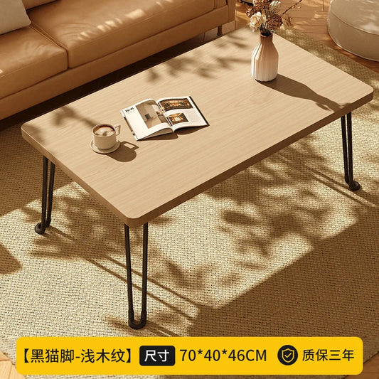 Modern Simple Foldable Dining Table Home Living Room Portable Rectangular Study Table for Small Apartment Bedroom Balcony