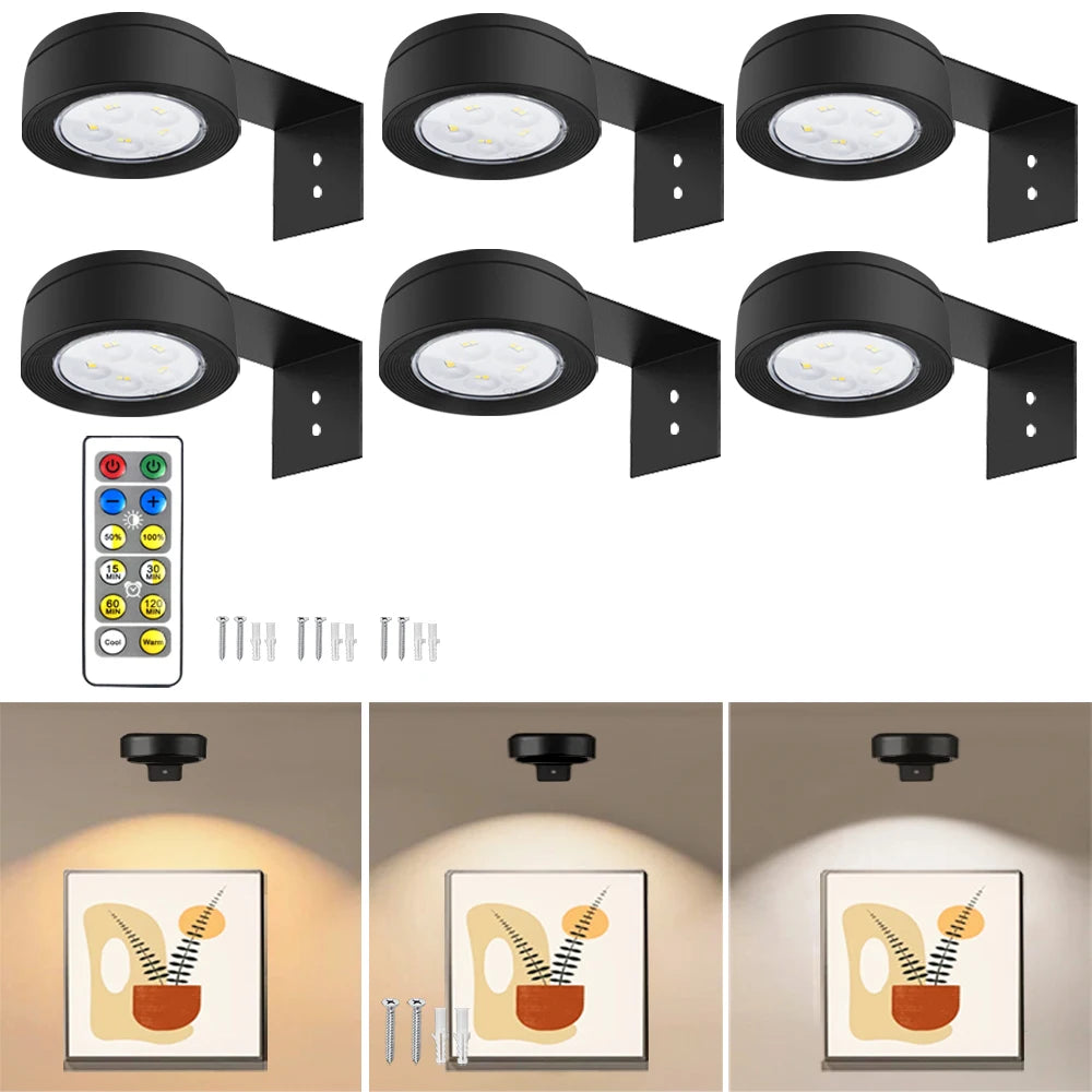 LED Night Light 3-Color Painting Light Closet Light Dimmable Brightness Rechargeable Touch Remote Control Night Light Pat Light