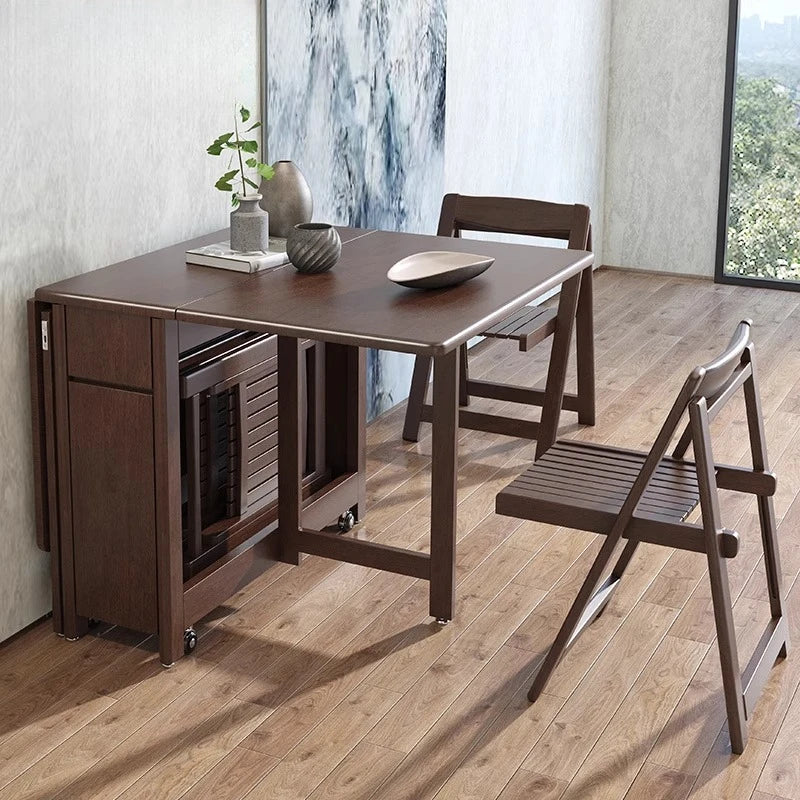 Wooden Folding Dining Table Storage Modern Mobile Family Dining Table Office Receive Conjuntos De Salas De Jantar Furnitures