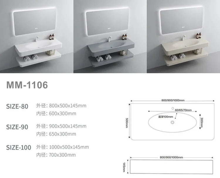 Bath Supplies Sanitary Ware Artificial Stone Basin Bathroom Sinks Vanity Marble Vanity Cabinet