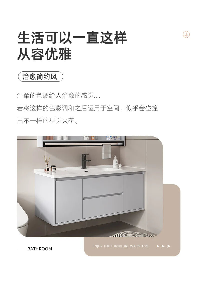 bathroom cabinet combination ceramic basin integrated basin washbasin washbasin cabinet Customizable