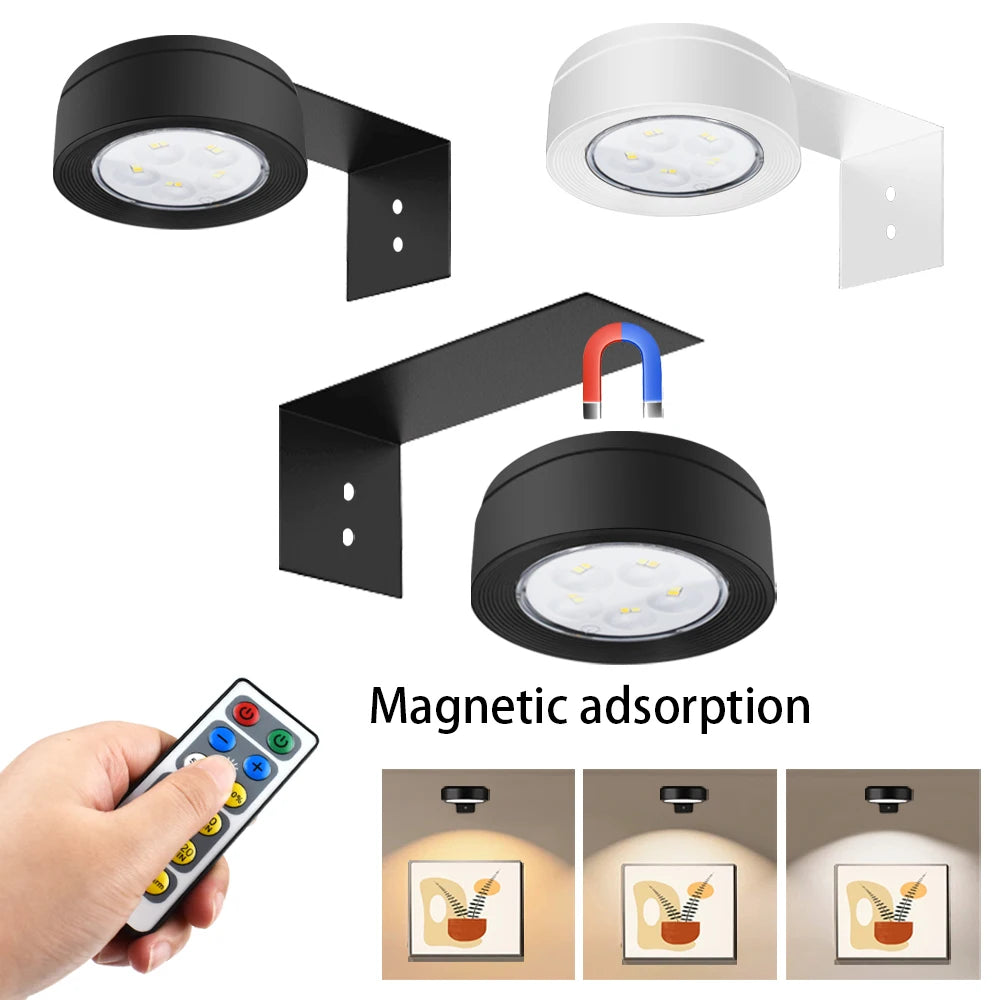 LED Night Light 3-Color Painting Light Closet Light Dimmable Brightness Rechargeable Touch Remote Control Night Light Pat Light
