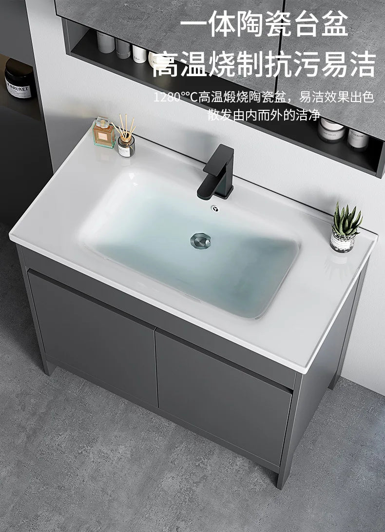 bathroom cabinet Combination bathroom Ceramic integrated double basin Deepening face washstand Customizable