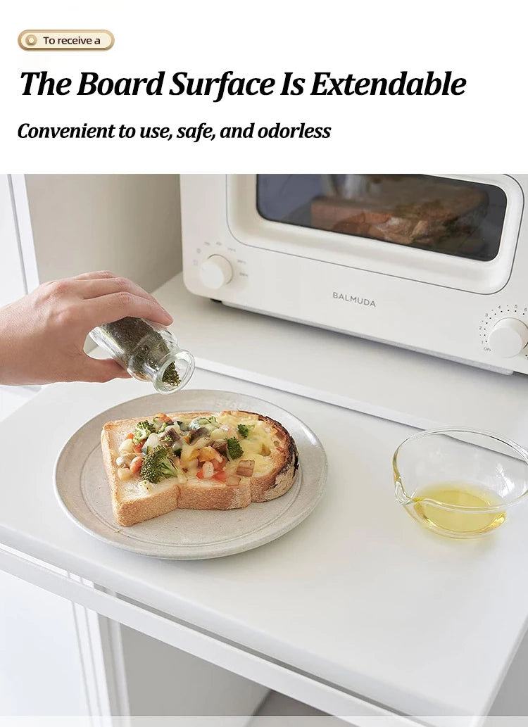 Kitchen Microwave Drawer Storage Rack Oven Tableware Bottom Pull-out Storage Shelf Partition Holders Kitchenware Organizer