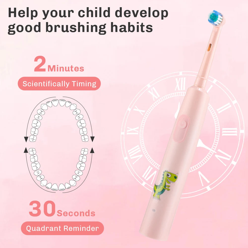 Smart Rotating Timing Electric Toothbrush, Rechargeable Rotary Toothbrush with 4 Heads, 5 Modes Setting Teeth Whitening Oral Car