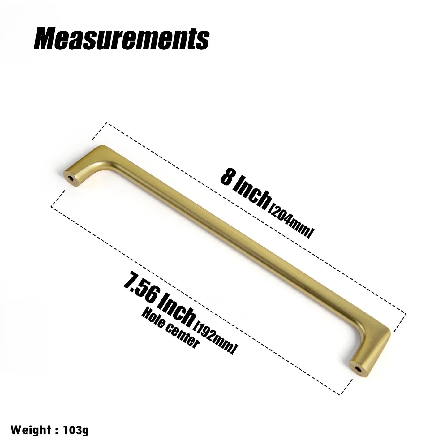 Goo-Ki Brushed Gold Cabinet Pulls with 5'' Hole Centers, Modern Style Zinc Alloy Cabinet Handles for Dresser,Wardrobe,Cupboard