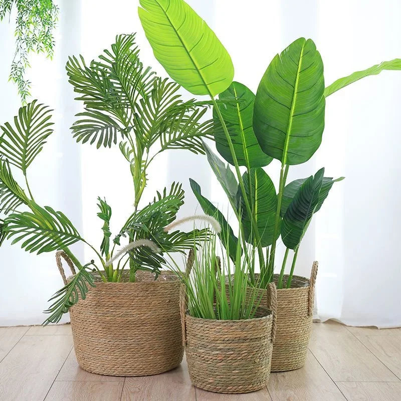 Natural Wicker Planter Basket  Flower Pot Rattan Straw Flower Basket For  Home Garden Decoration 20/25/30CM