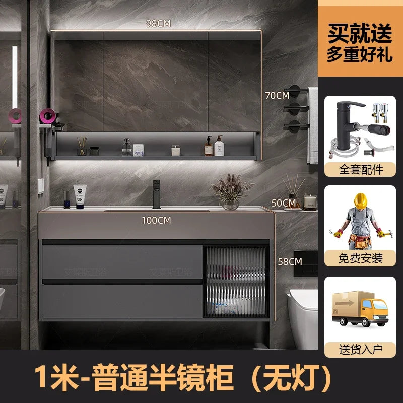 01A Modern Simple Bathroom Vanities Vintage Toilet Partition Vanity Drawer Light Mirrors Muebles Para El Hogar Maderaa Furniture