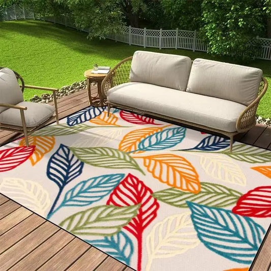 VIKAMA Modern Simple Floral Carpet Outdoor Tent Carpet  Room Decoration Mat Bedroom Anti-Slip Foot Mat Home Decoration