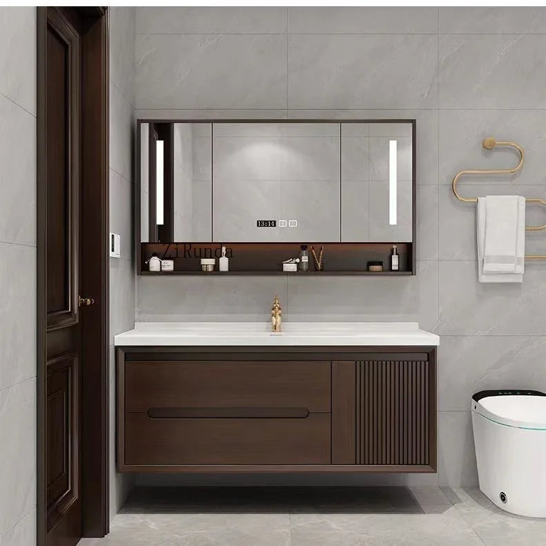 Bathroom vanity furniture, modern smart paint cabinet, bathroom cabinet with sink
