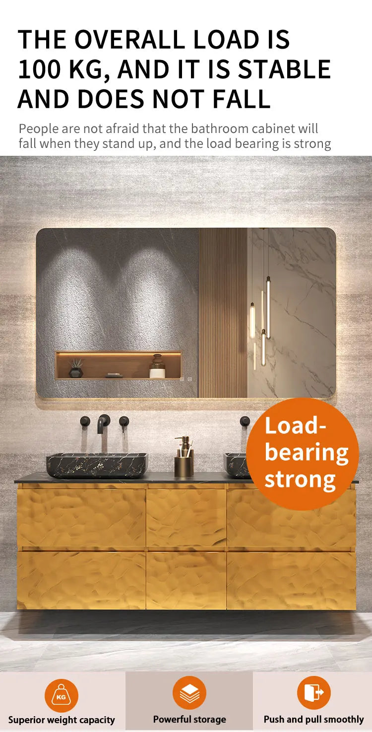 Luxury Gold Bathroom Vanity Wash Cabinet Marble Top Bathroom Cabinet Bathroom Vanity With Sink 36 Inch Customizable