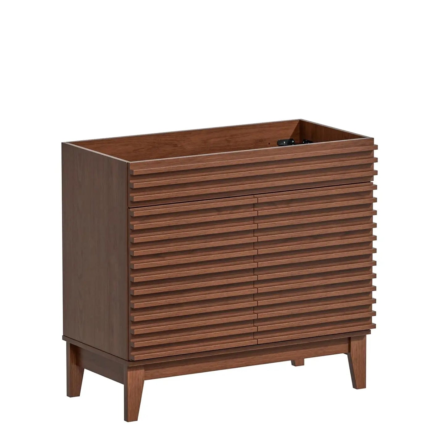 36in Mid-Century Freestanding Bathroom Vanity Sink Storage Undermount Ceramic Wood Grain Walnut Customized