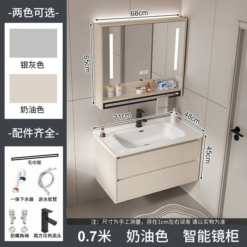 bathroom cabinet combination ceramic basin integrated basin washbasin washbasin cabinet Customizable