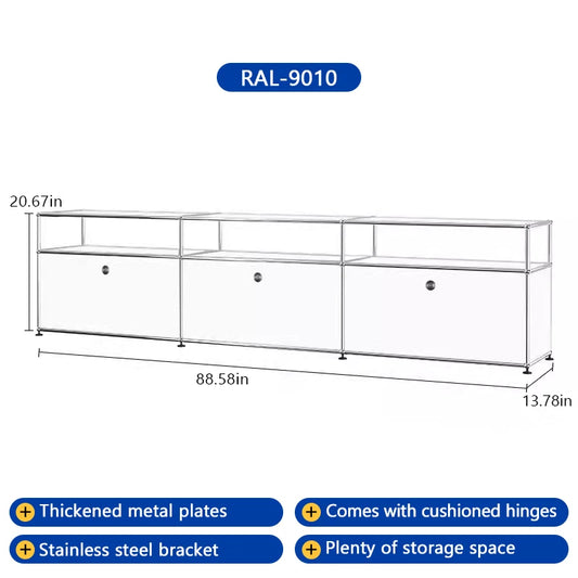 Storage Cabinet Stainless Steel Metal Sideboard Cabinet Dresser For Bedroom Modern Furniture