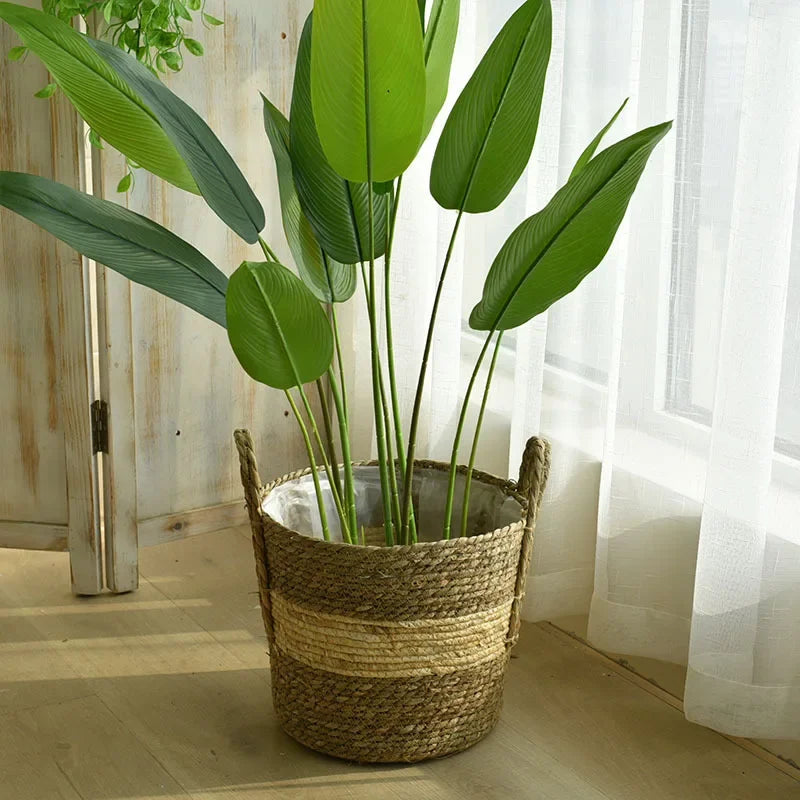 Natural Wicker Planter Basket  Flower Pot Rattan Straw Flower Basket For  Home Garden Decoration 20/25/30CM