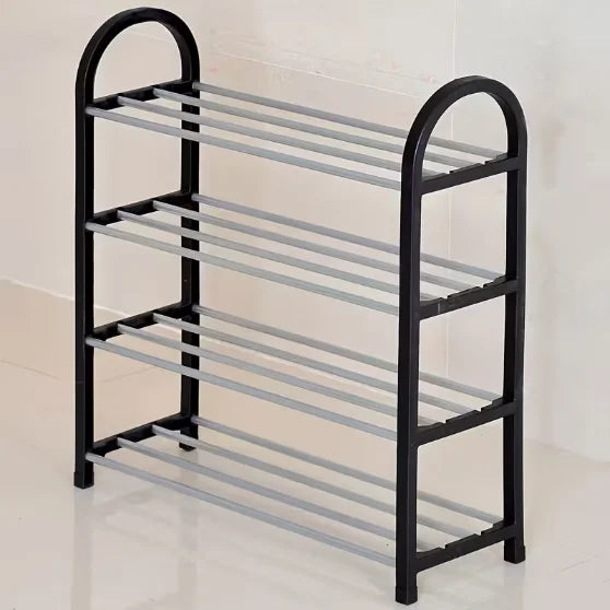 Multi Layer Shoe Rack, Shoe Storage Rack, Single Row Free Standing Shoe Rack, Metal Stackable Shoe Tower, Black Shoe Rack