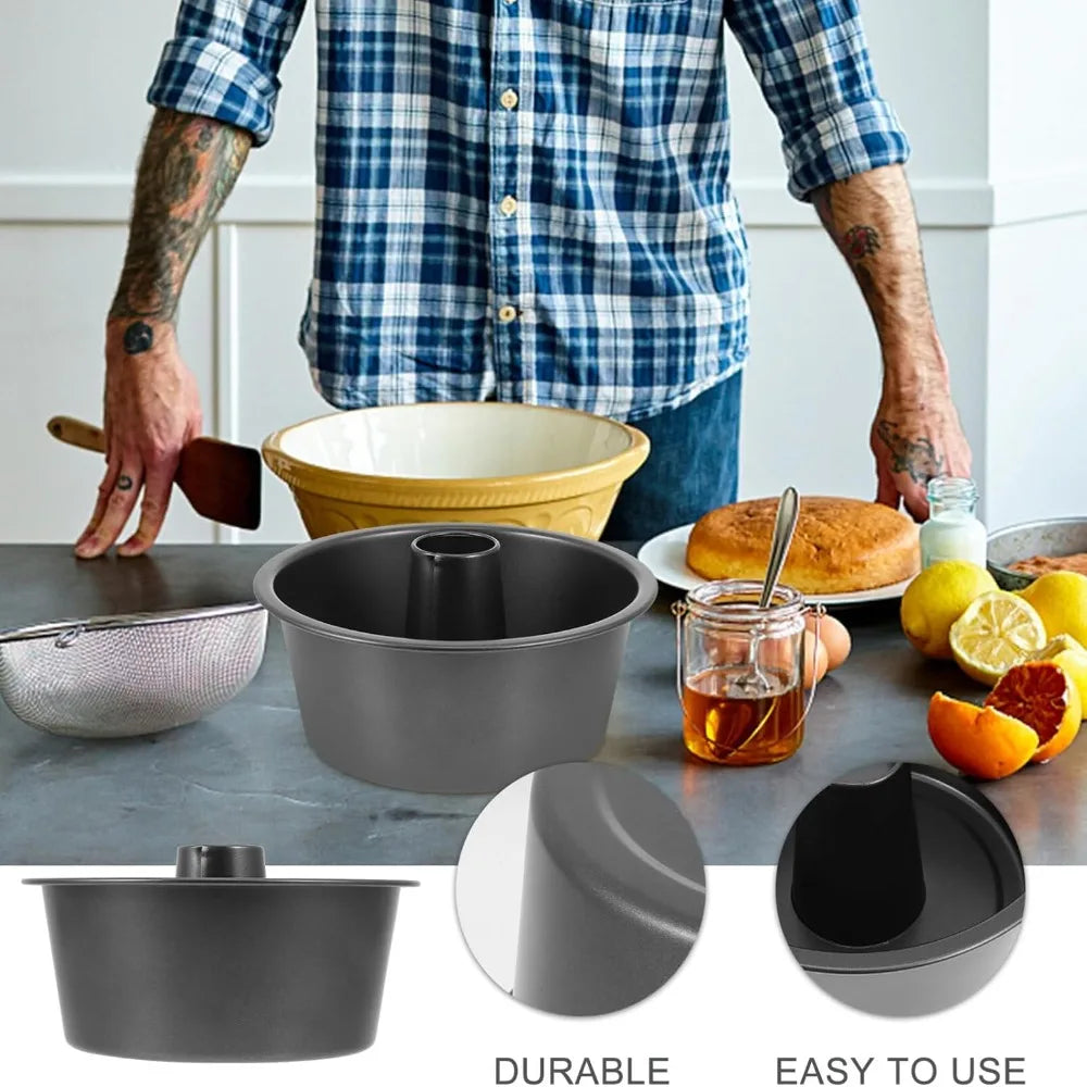 Practical Hollow Fluted Tube Cake Pan Non-Stick Round Pumpkin Cake Mold Carbon Steel Heat Resistant Bread Baking Pan Bakery