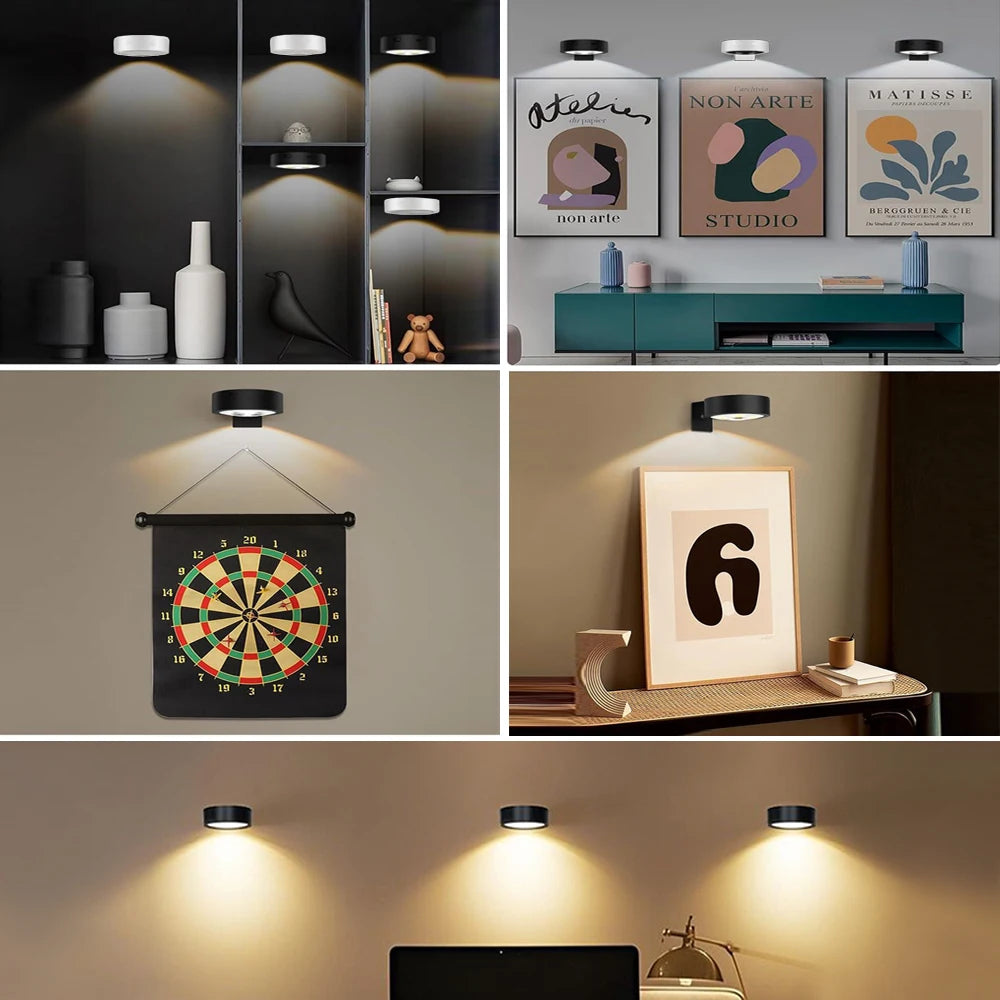 LED Night Light 3-Color Painting Light Closet Light Dimmable Brightness Rechargeable Touch Remote Control Night Light Pat Light