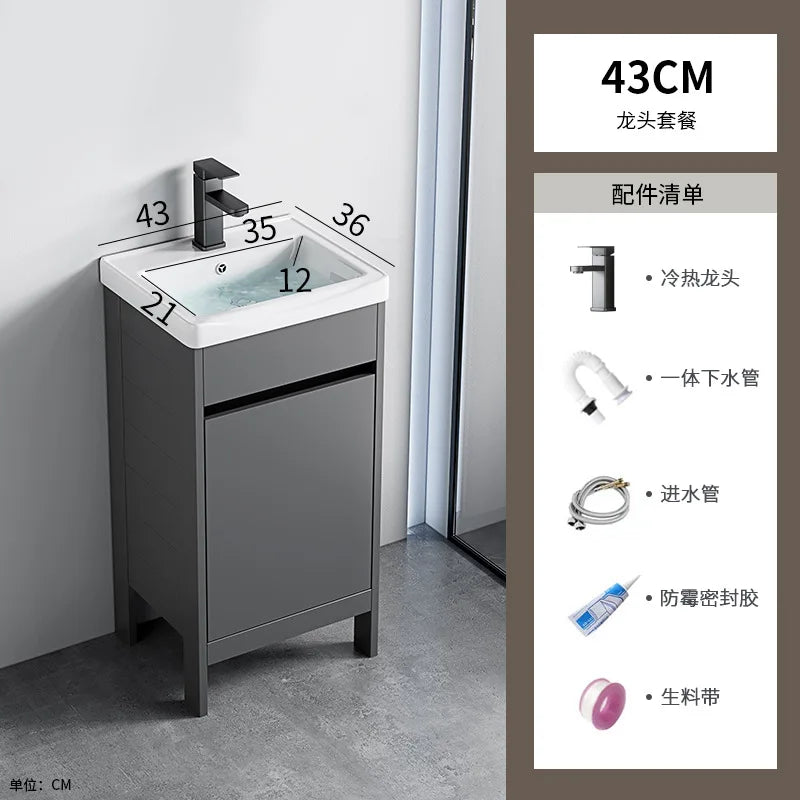 bathroom cabinet Combination bathroom Ceramic integrated double basin Deepening face washstand Customizable