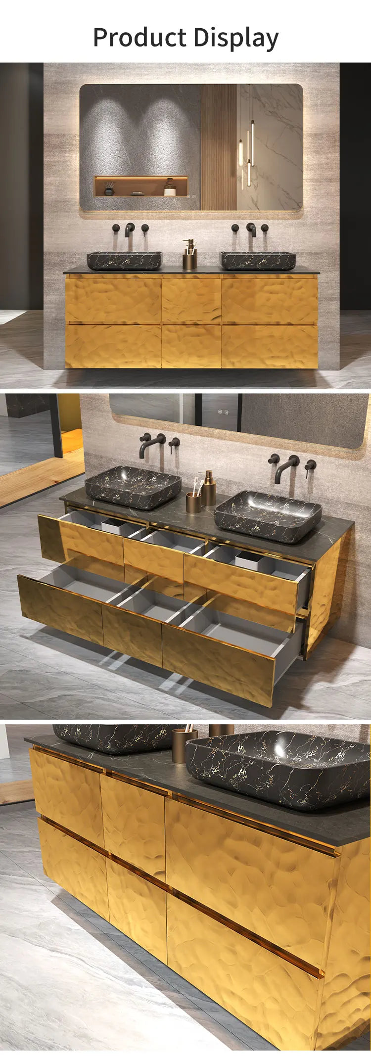 Luxury Gold Bathroom Vanity Wash Cabinet Marble Top Bathroom Cabinet Bathroom Vanity With Sink 36 Inch Customizable