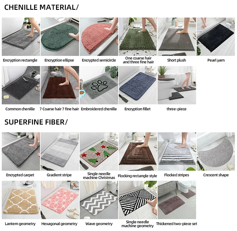Bathroom Floor Mat, Soft Diatomaceous Mud, Absorbent Quick Drying Carpet, Diatomaceous Earth Anti Slip Mat, Door Mat