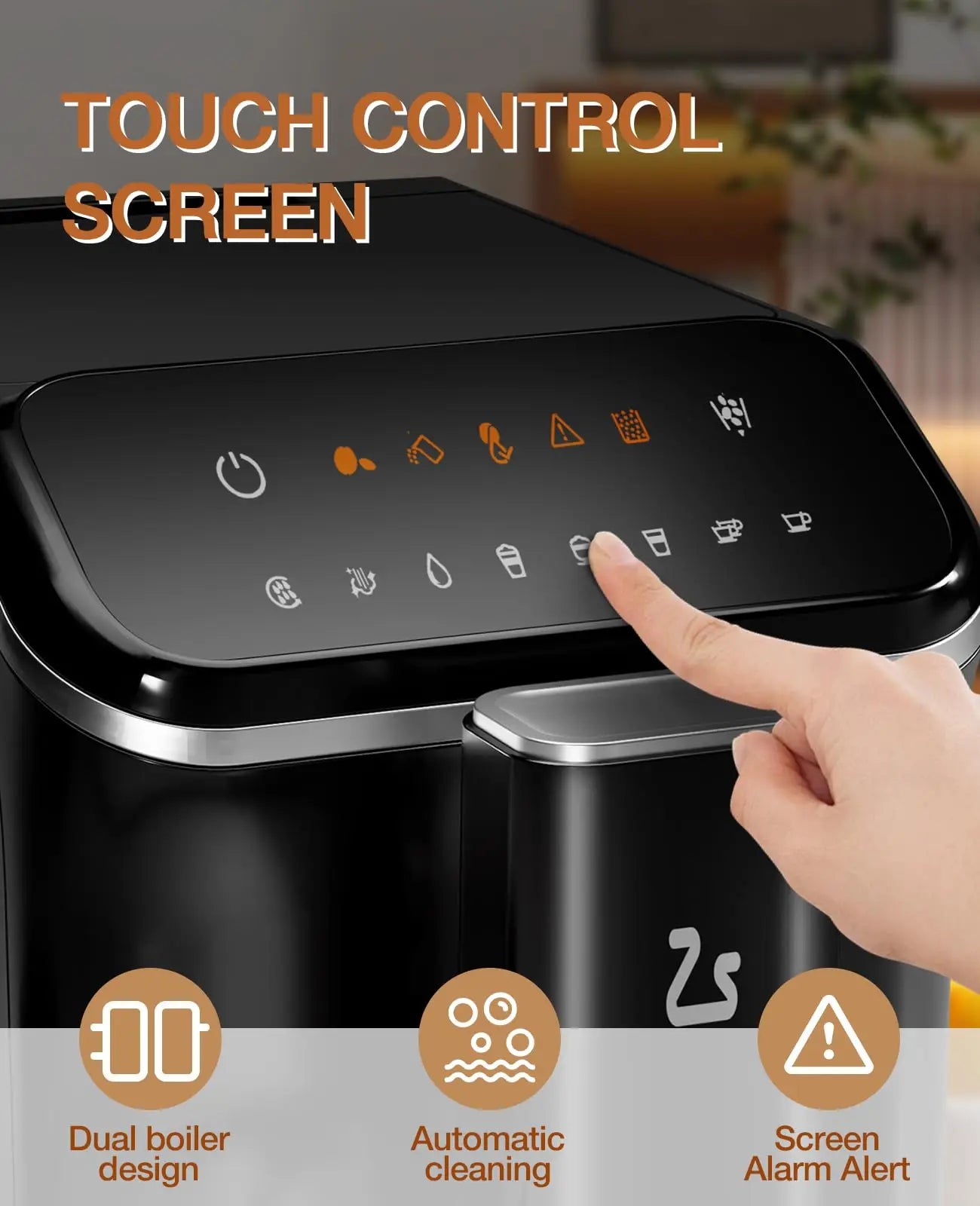 20 Bar Fully Automatic Espresso Machine With Grinder Milk Frother One-Touch 6 Recipes 1.5L Tank Self-Cleaning For Home Office