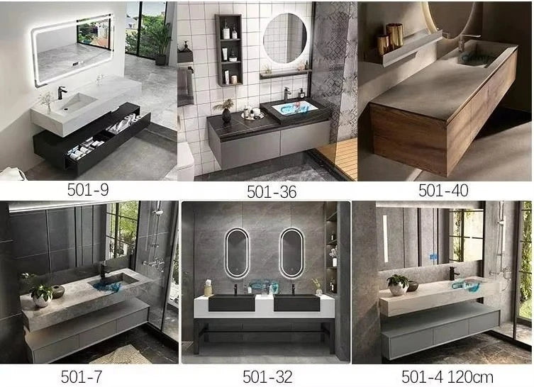 Wholesale High Quality Marble Bathroom Vanity White Unit Bathroom Furniture Poland Bathroom Cabinet