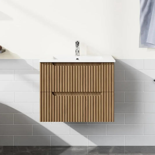 Postmodern Nordic Wall-Mount Bathroom Vanity With Basin Sink Floating Cabinet