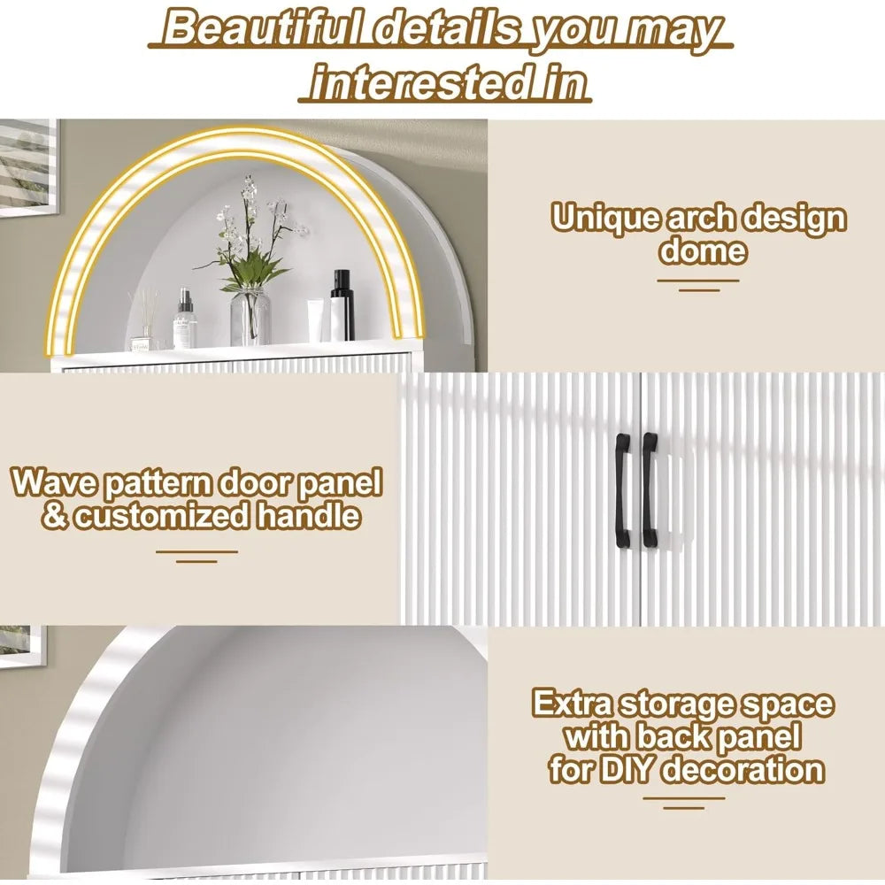 Bestseller"freestanding toilet-top storage cabinet with adjustable shelves and anti-tip feature, arched design"