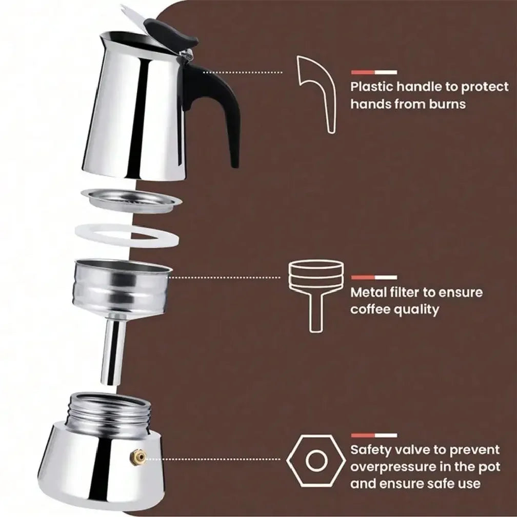 Mocha Coffee Pots Italian Aluminum Octagonal Pot Coffee Cup Maker Tea Maker Portable Coffee Maker