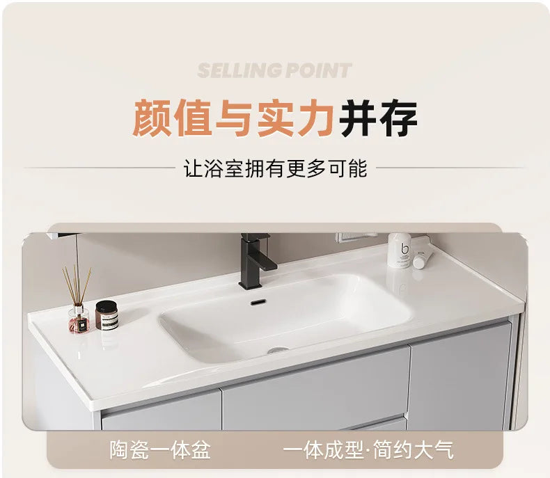 bathroom cabinet combination ceramic basin integrated basin washbasin washbasin cabinet Customizable