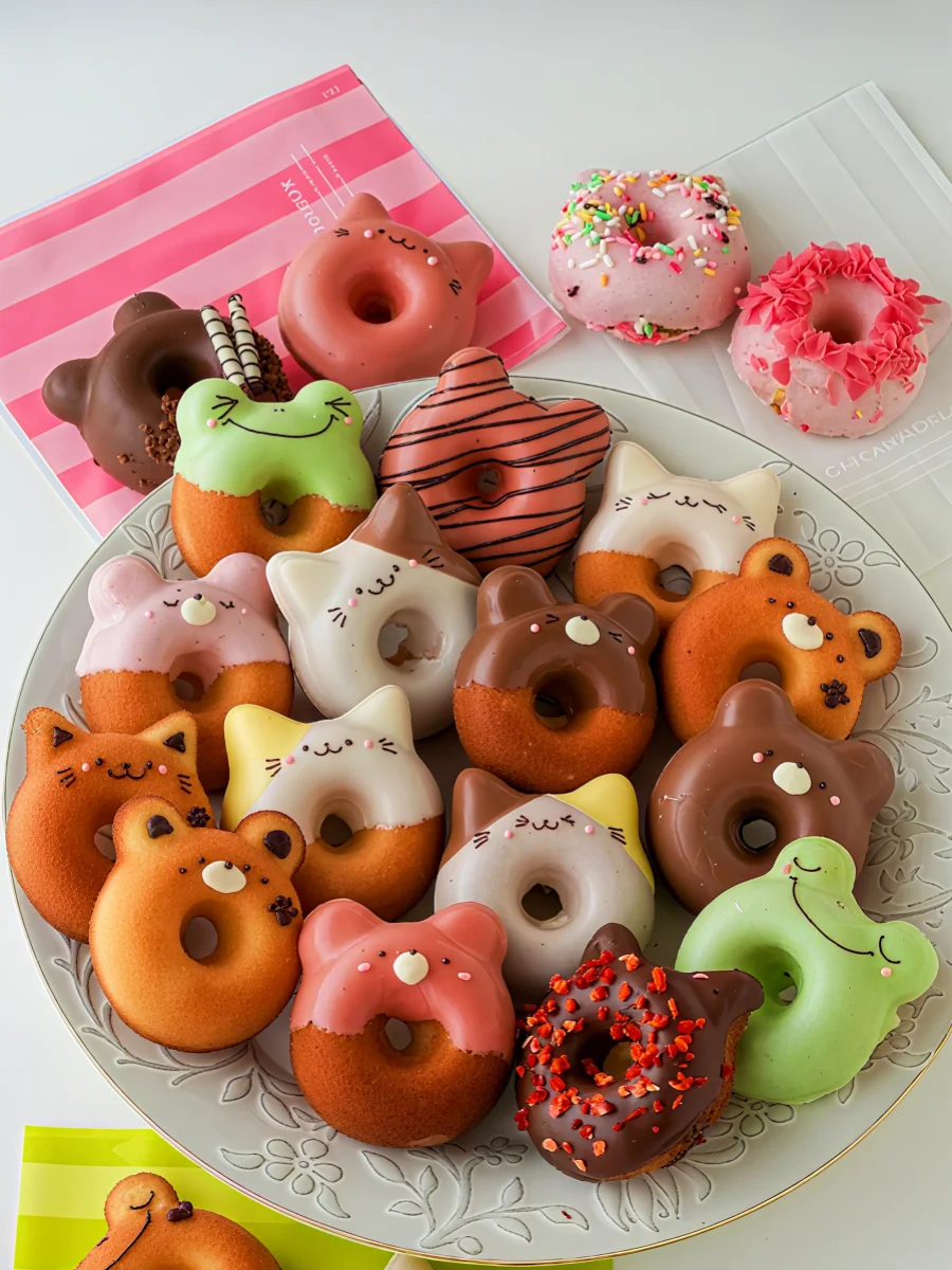Donut Baking Pan Cat & Bear-Shaped Non-Stick Carbon Steel Doughnut Mold Muffin Cake Pan for Dessert Pastry DIY Kitchen Accessory