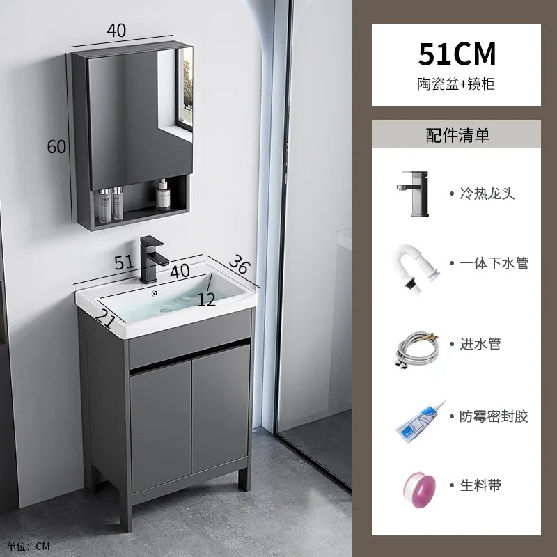 bathroom cabinet Combination bathroom Ceramic integrated double basin Deepening face washstand Customizable