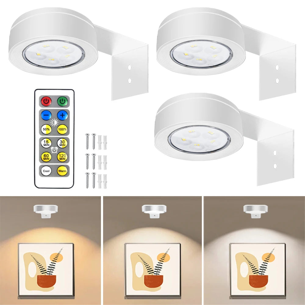 LED Night Light 3-Color Painting Light Closet Light Dimmable Brightness Rechargeable Touch Remote Control Night Light Pat Light