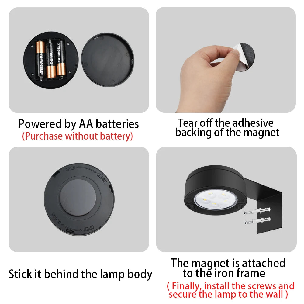 LED Night Light 3-Color Painting Light Closet Light Dimmable Brightness Rechargeable Touch Remote Control Night Light Pat Light