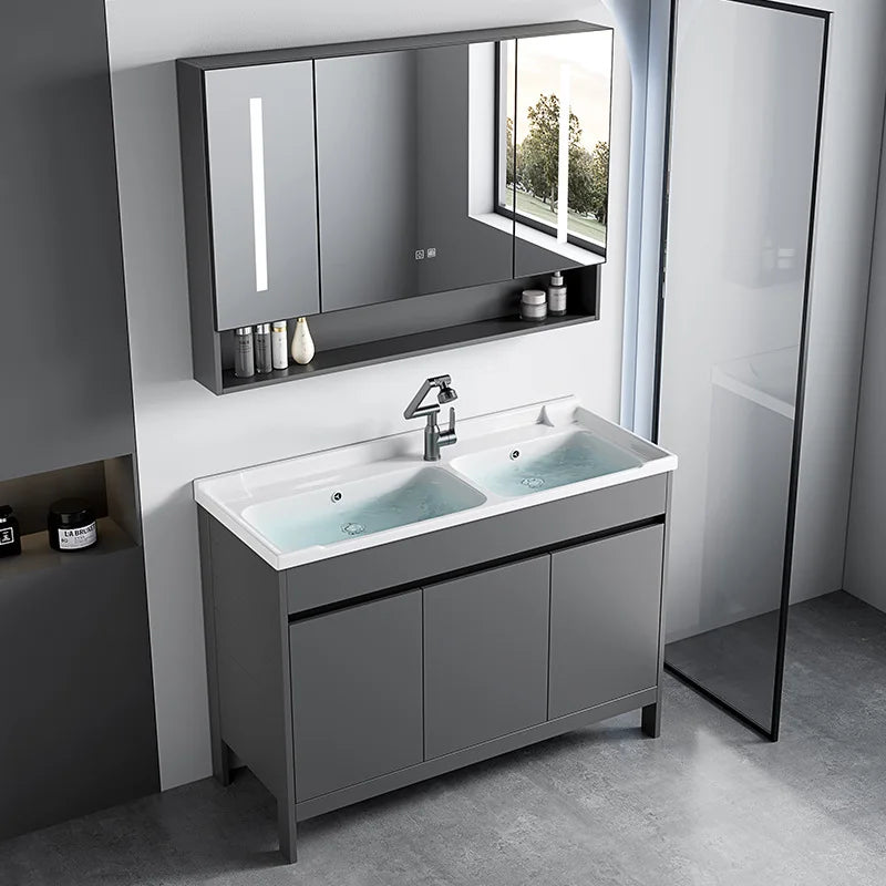bathroom cabinet Combination bathroom Ceramic integrated double basin Deepening face washstand Customizable