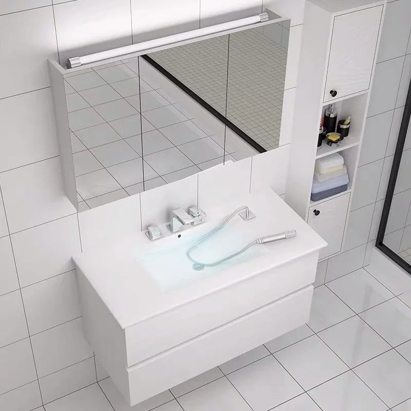 Wholesale High Quality Marble Bathroom Vanity White Unit Bathroom Furniture Poland Bathroom Cabinet