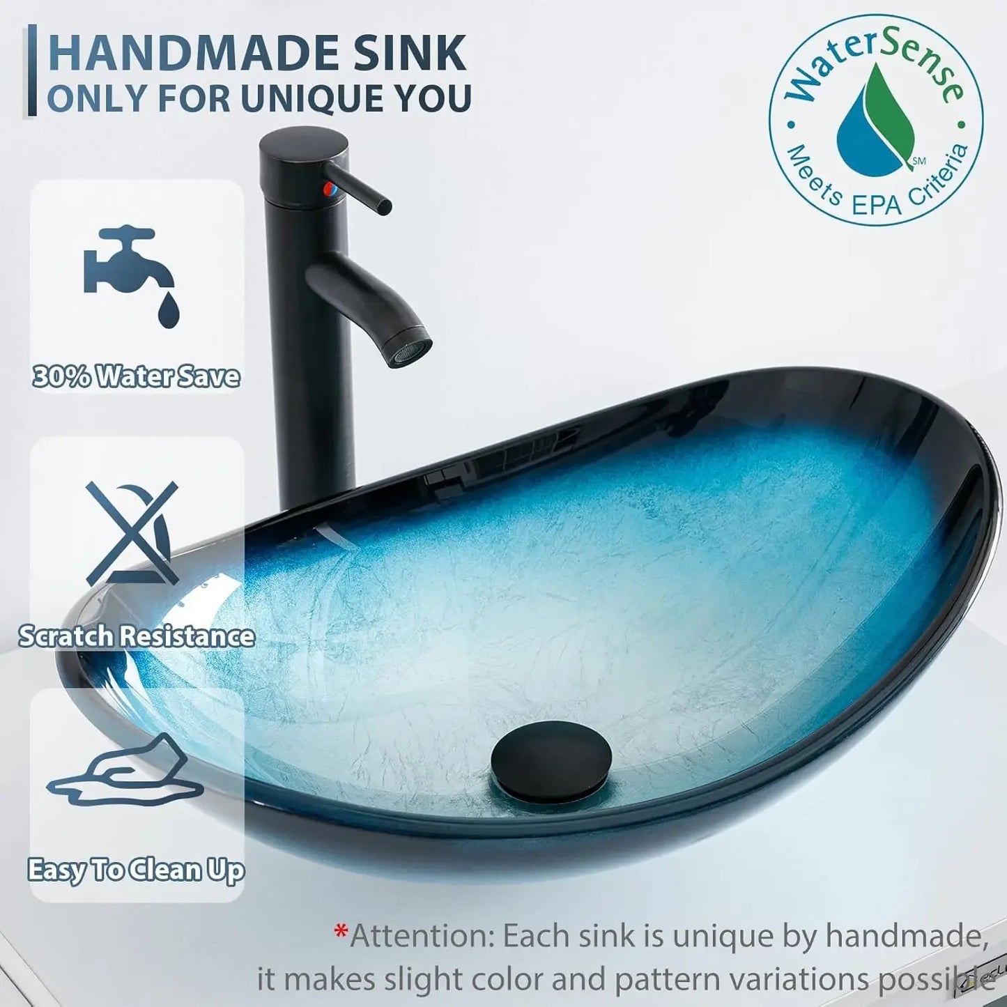 [Free Shipping!]36" Bathroom Vanity Sink Combo Modern Metal Stand Cabinet W/Bottom Shelf & Storage Side Cabinet Blue Boat Vessel
