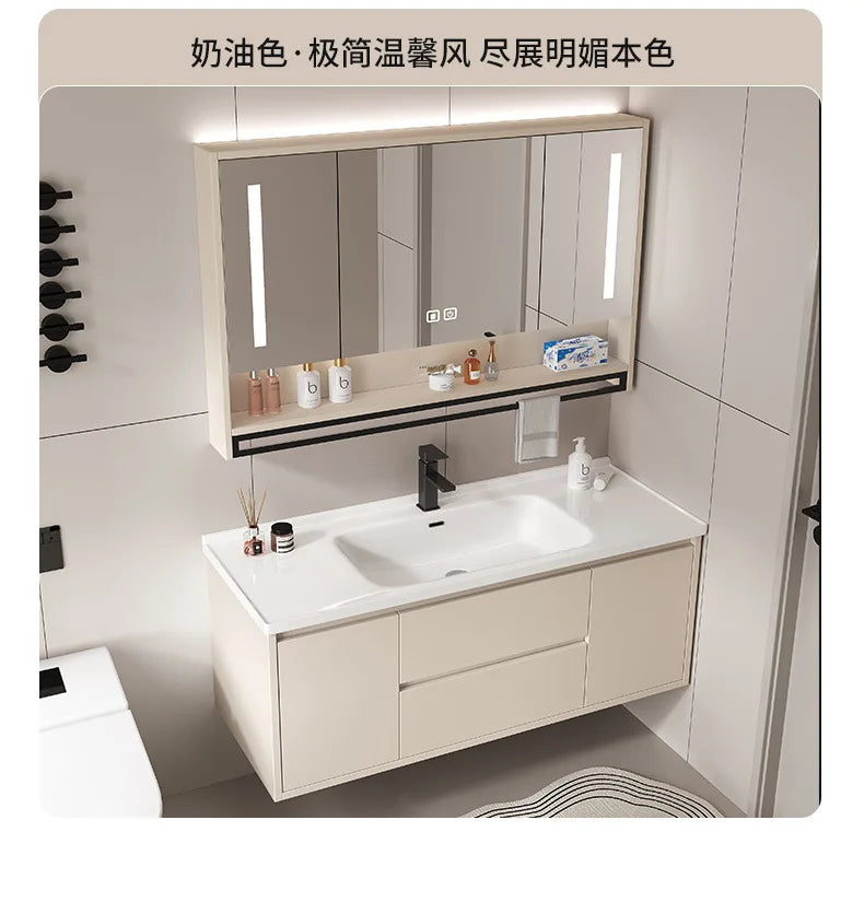 bathroom cabinet combination ceramic basin integrated basin washbasin washbasin cabinet Customizable