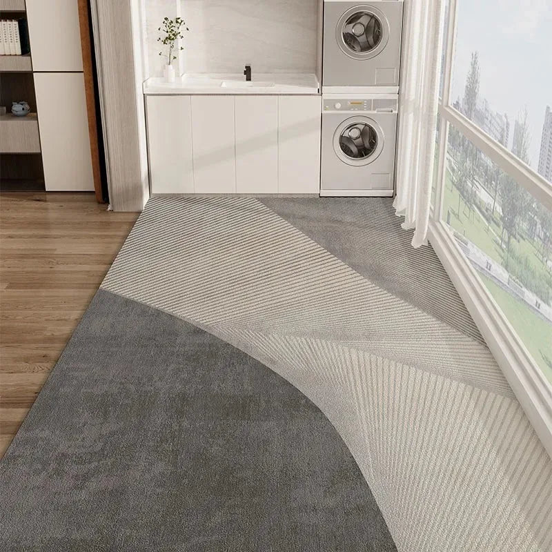 Balcony Waterproof Carpet Pvc Leather Anti-slip Floor Mat Large Size Minimalist Style Home Decoration Rug Kitchen Carpets 주방 카펫