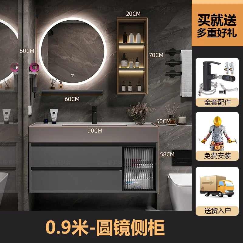 01A Modern Simple Bathroom Vanities Vintage Toilet Partition Vanity Drawer Light Mirrors Muebles Para El Hogar Maderaa Furniture