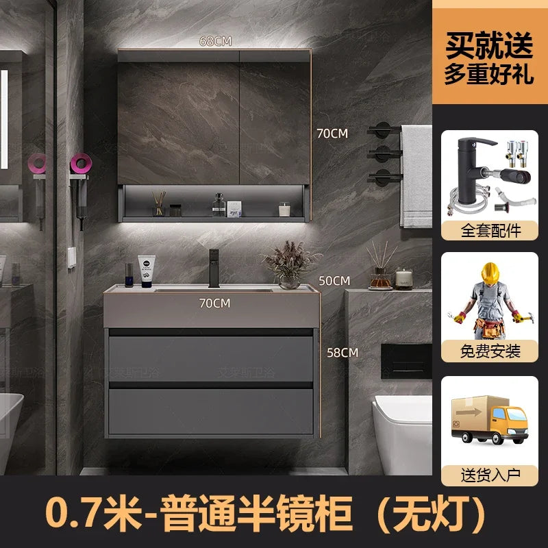 01A Modern Simple Bathroom Vanities Vintage Toilet Partition Vanity Drawer Light Mirrors Muebles Para El Hogar Maderaa Furniture