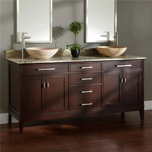 Luxury modern modular bathroom cabinet with smart mirror ceramic basin, wall-mounted vanity, eco-friendly