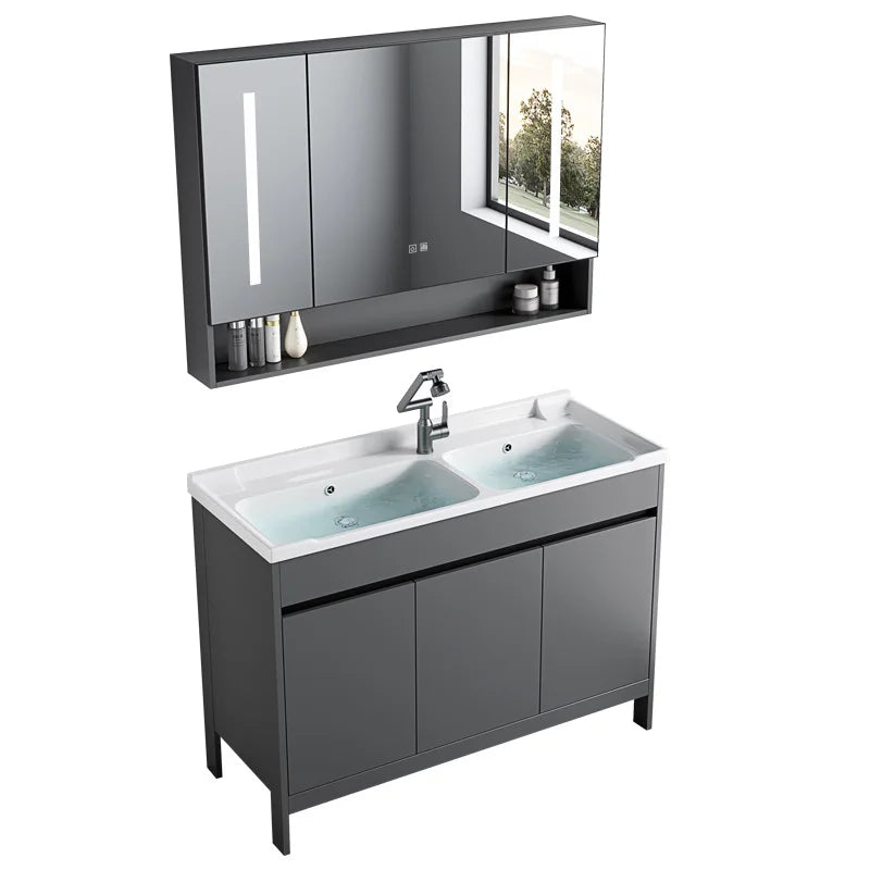bathroom cabinet Combination bathroom Ceramic integrated double basin Deepening face washstand Customizable