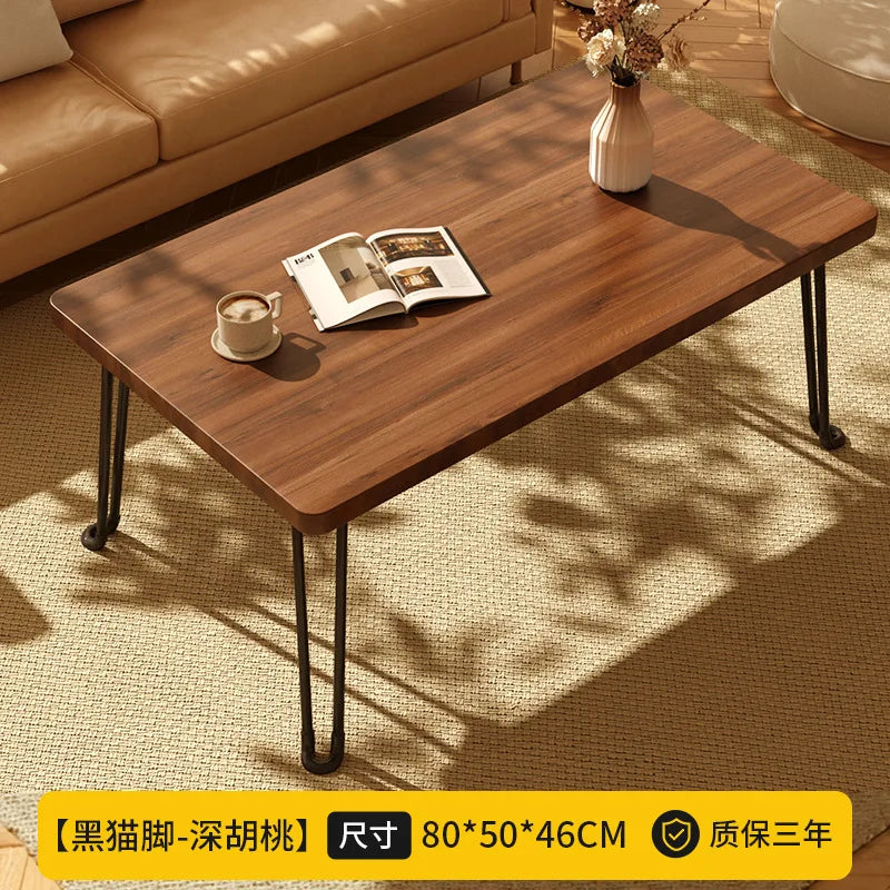 Modern Simple Foldable Dining Table Home Living Room Portable Rectangular Study Table for Small Apartment Bedroom Balcony