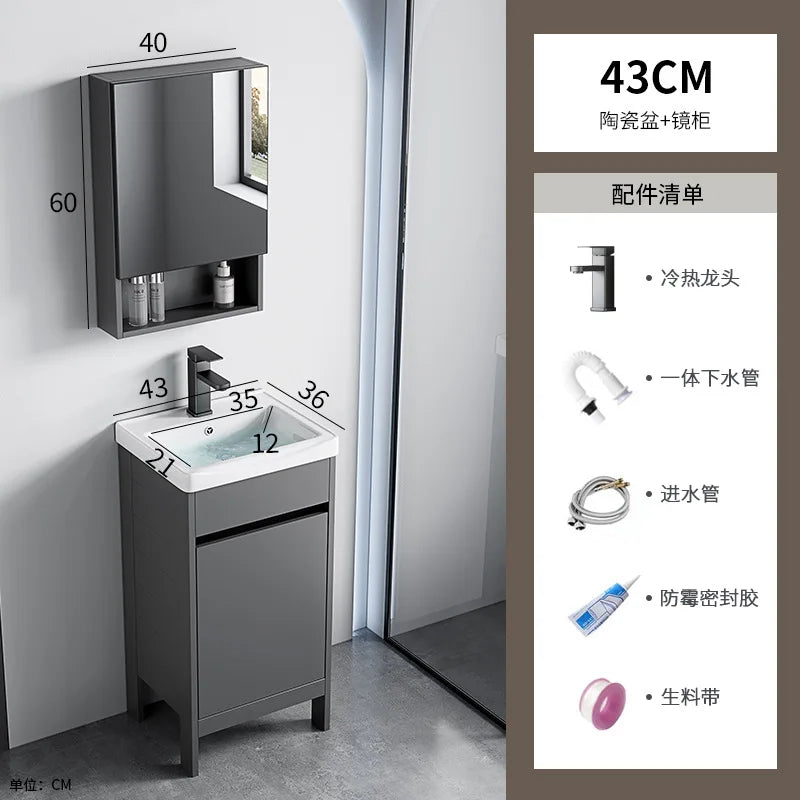 bathroom cabinet Combination bathroom Ceramic integrated double basin Deepening face washstand Customizable